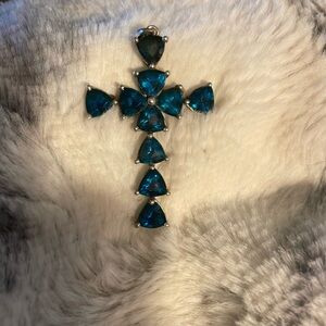 London blue topaz cross 1 3/4 in.